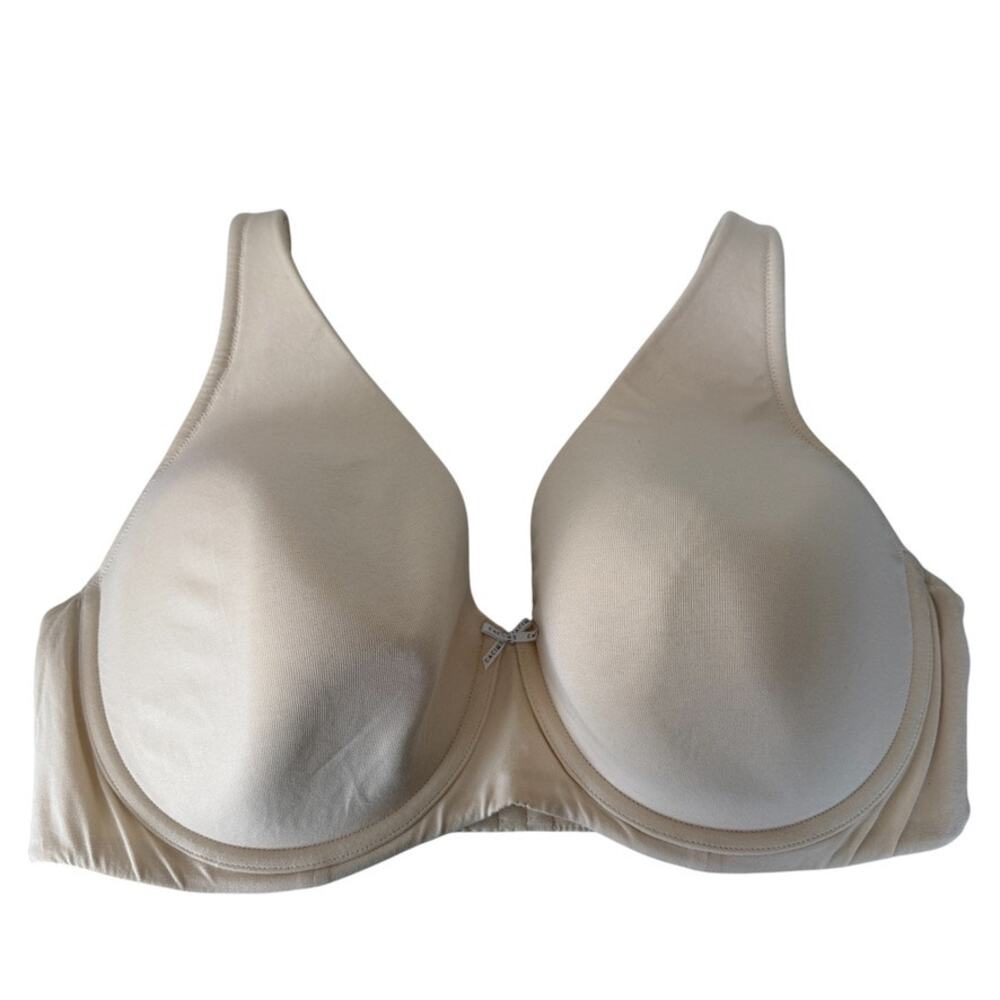 Cacique Lightly Lined Full Coverage Lightly Lined Beige Cotton Plus Bra Size 42F